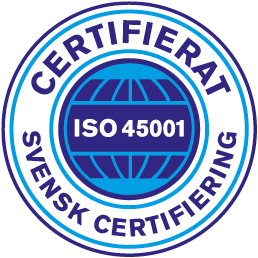 ISO 45001 arbetsmiljöledningssystem logga